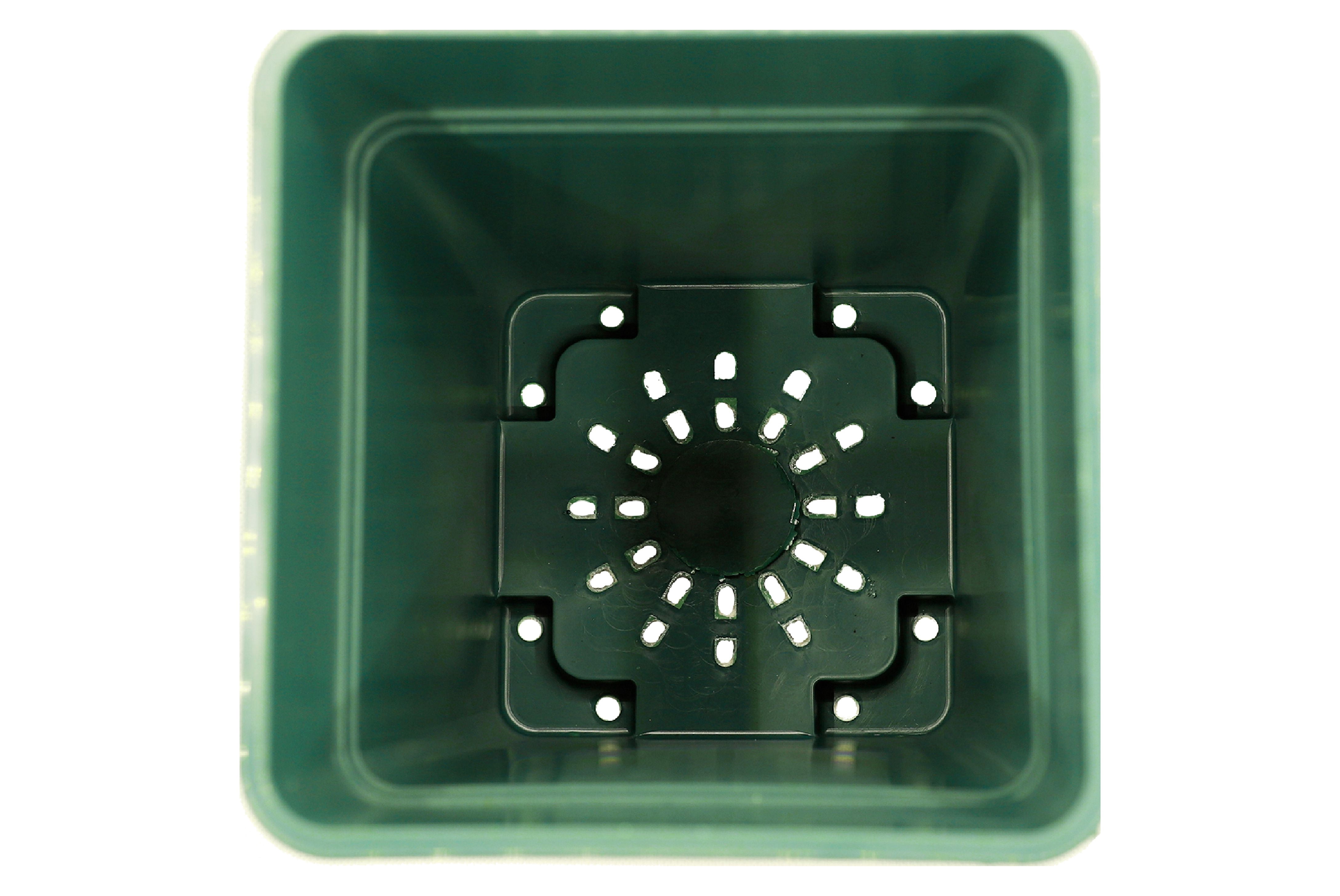Cotta Planters 1.5 Gallon Square Nursery Pots 10-Pack Green 6.25 inch Plastic Planters Greenhouse supplies