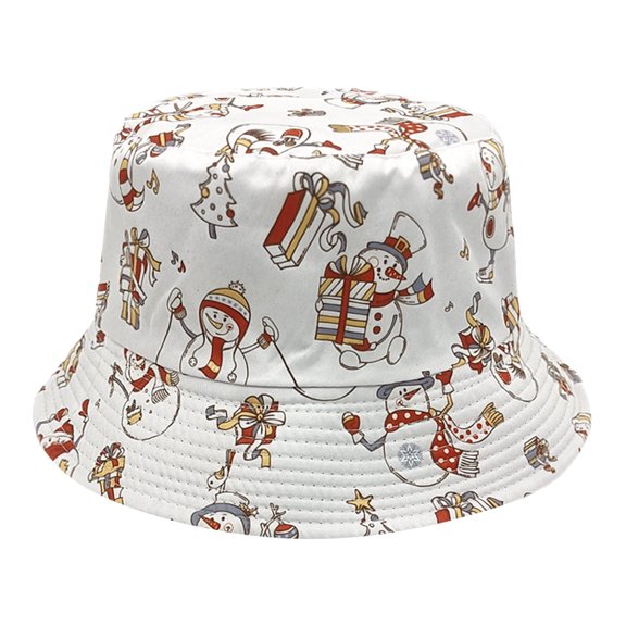 Santa hats Christmas Hat Fashionable Christmas Deer Snowman Print Men And Women Sunshade Christmas Fisherman Hat small santa hats