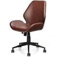 thumbnail image 6 of Gymax Office Home Leisure Chair Mid-Back Upholstered Swivel Height Adjustable Rolling, 6 of 10
