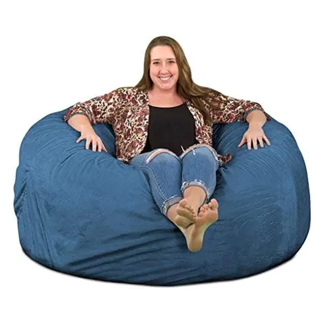 Ultimate Sack 5000 5-Foot Bean Bag Chair Oversized Foam Lounger, Cloud Suede Cover