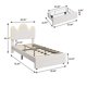 thumbnail image 3 of QinaQin Base de cama tapizada con LED, cajón de almacenamiento y cabecera ondulada, cama infantil de tela tipo borrega para niños, 3 of 9