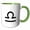 Green/White, variant on 3drose, Libra, 11oz Two-tone Black Mug