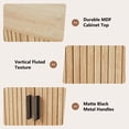 thumbnail image 5 of YOCWO Over The Toilet Storage Cabinet with Vertical Fluted Texture, Storage Cabinet Over Toilet with 2 Sliding Doors and Open Shelf, Home Space Saver for Bathroom Laundry Room Living Room, Natural, 5 of 9