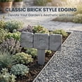 thumbnail image 3 of Decorative Imitation Stone Garden Fence: Plastic Edging Border Faux Stone Landscape Edging with Interlocking Spikes - Flexible Plastic Lawn Edging for Flower Beds, Yard, Pathway (10, White), 3 of 8