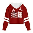 thumbnail image 5 of KPOPLK Girls Casual Hoodie Long Sleeve Lightweight Hooded Sweatshirt Pullover Tops(9-10 Y,Red), 5 of 6