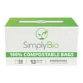 thumbnail image 5 of Simply Bio 13 Gallon Compostable Flat Top Tall Kitchen Garbage Bags, 50 Count, 1 Pack, Food Scrap Trash Bags Certified by BPI and OK Compost, 49.2L, 0.87 Mil, 5 of 8
