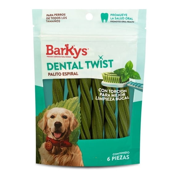 Botana para Perro Barkys Dental Twist 6 Pzas