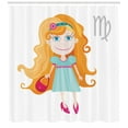 thumbnail image 3 of Zodiac Virgo Shower Curtain, Little Cartoon Girl with Orange Hair Pink Purse and Shoes Kids Nursery Theme, Fabric Bathroom Set with Hooks, 69W X 70L Inches, Multicolor, by Ambesonne, 3 of 3