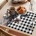 thumbnail image 3 of Watercolor Cow Placemats Set of 8 Farm Animal Black Buffalo Plaid Place Mats Indoor Wipeable Table Mats Washable Cloth Dining Table Placemats for Kitchen Holiday Party Home Decor 13x19 Inch, 3 of 9