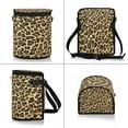 thumbnail image 2 of Qxltty Brown Leopard Car Trash Can with Lid Vehicle Backseat Hanging Leak Proof Storage Bin, 2 of 7