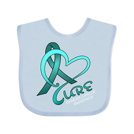 

Inktastic Cure- Ovarian Cancer Awareness teal ribbon Gift Baby Boy or Baby Girl Bib