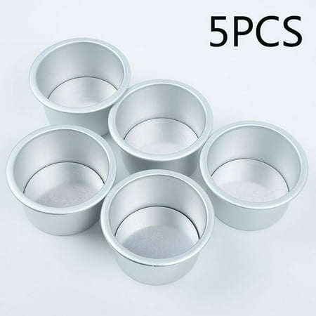 

Yannee 4 Inch Cake Pan 5 Pcs Baking Round Cake Pans Set Stainless Steel For Baking Steaming Serving Healthy & Sturdy Mirror Finish & Dishwasher Safe Silver