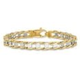 thumbnail image 4 of Primal Gold 14 Karat Two-tone 7.5mm Fancy Link Bracelet, 4 of 6