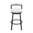 thumbnail image 4 of Armen Living Indoor Neura Swivel Counter or Bar Stool in Cloud Finish with White Faux Leather, 4 of 12