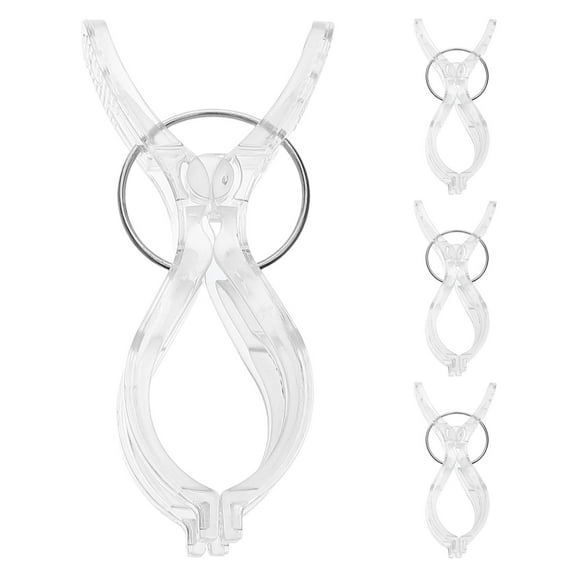 WORGEOUS 4pcs Transparent Kitchen Towel Clips With Spring-Loaded Anti-Slip Clear Spring-Loaded Kitchen Towel Clips Towel Rack Clear Plastic Towel Clips