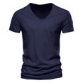 thumbnail image 4 of Men's T-shirt V-neck Solid Large Casual Zipper Short Sleeve T-shirt 2XL, 4 of 5