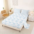 thumbnail image 2 of Erosebridal Cute Coquette Bowknot Queen Sheet Sets,Cartoon Cute Bowtie Bed Set For Girls Kids,White Blue 4-Piece, 2 of 6