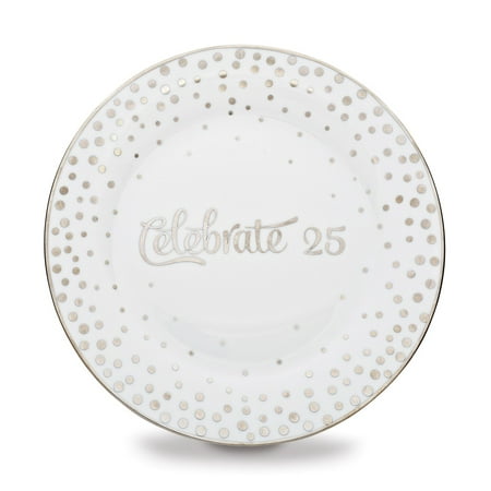 Porcelain & Silver-tone Plated Celebrate Plate For Best