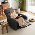 thumbnail image 2 of Ataucjin 360° Swivel Rocking Glider Reclinder Chair, Soft Faux Leather Upholstered Sofa Chair with Ergonomic Backrest for Adults for Nursery, Living Room（ship in 2 boxes）, 2 of 8