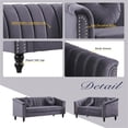 thumbnail image 6 of Jessica 2 Pieces Gray Microfiber Living Room Set Modern Velvet Sofa Set pillow, 6 of 6