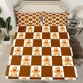 thumbnail image 2 of Feelyou Brown Gingerbread Man Full Size Sheets, Plaid Buffalo Bed Sheets, Teens Boys Girls Kids Sheet Sets, Ultra Soft Home Decor, 4pcs, 2 of 7