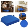 thumbnail image 3 of Indoor Outdoor Chair Cushion - 16.9 x 15.7 Inch Thick Seat Pad with Adjustable Ties for Dining Chairs, Patio Furniture, and Garden Chairs - Foam Comfort Seat Cushion for Home and Garden (Blue), 3 of 7