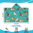 thumbnail image 2 of Cartoon Shiba Inu Dog Hooded Bath Towel，50"x30" for Ages 3 To 12 Kids, Quick Dry Lightweight Soft Microfiber Hood Beach Towel Cover Up for Kids, 2 of 7