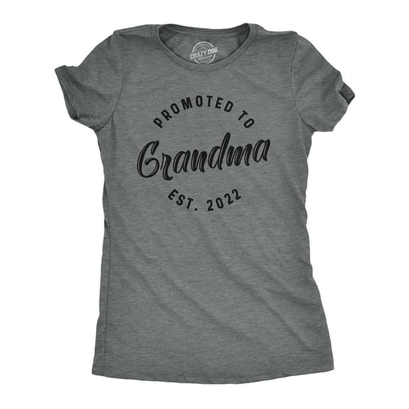 Womens Promoted to Grandma 2023 and 2022 T Shirt Funny New Baby Family Grandmother Tee Womens Graphic Tees
