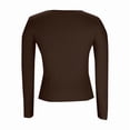 thumbnail image 4 of Ribbed Crew Neck Long Sleeve Tops for Women Slim Fit Undershirts Knit Basic Casual Stretch Tees Shirts, 4 of 6