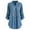 Blue, variant on Giftesty Womens Plus Size Women Ladies Large Size Button Lace V Neck Long Sleeve Shirt Blous