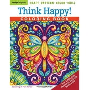 THANEEYA MCARDLE Coloring Is Fun: Think Happy! Coloring Book: Craft, Pattern, Color, Chill (Paperback)