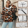 thumbnail image 6 of FOR U DESIGNS Thanksgiving Zipper Hoodies for Women Oversized Hoodie Size M Pumpkin Activewear Tops for Women Long Sleeve Down-Shoulder Collar Hooded Sportswear Fall, 6 of 7