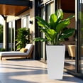 thumbnail image 4 of 2 Pack 22Inch High Planters with Smart Self-Watering System, Decorative Flower Pots for Indoor & Outdoor, large Planters for Porch,Garden, Patio, White, 4 of 9