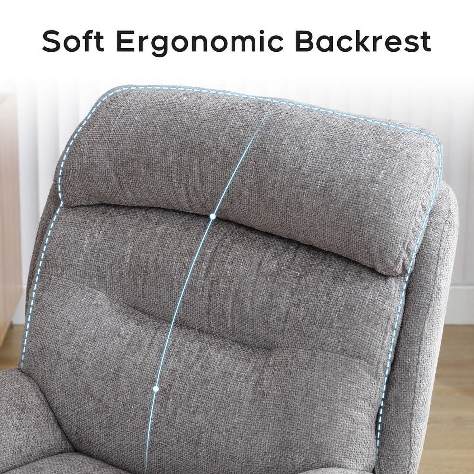 Comfort Stretch Gray Swivel Accent Chair with Ottoman Rocker Glider Chairs Ottoman Footrest Set