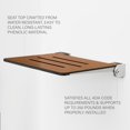 thumbnail image 4 of Seachrome Asiento De Banco De Ducha Plegable De 18.0 In Silhouette Slimline Para Montaje En Pared, Asiento Rústico De Teca Con Marco Plateado, 4 of 5