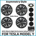thumbnail image 2 of For Tesla Model Y Hubcaps 19" Full Coverage 4Pcs Matte Black Wheel Covers USA, 2 of 18