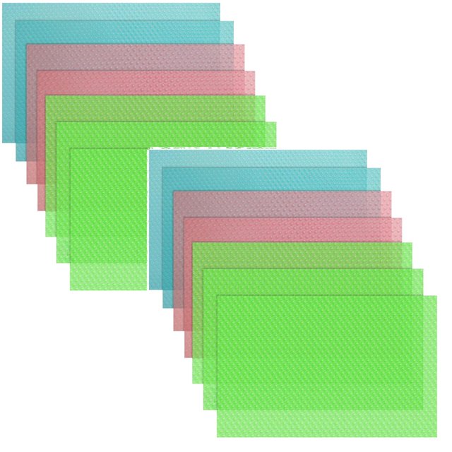 Oleegame 2PC Placemat Lanney Refrigerator Liners 7pcs Fridge Mats 12 Clear