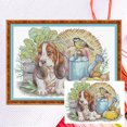 thumbnail image 1 of Kit Punto Cruz Perro Contado Hilo Algodón Ecológico Bordado Parcial 14CT 42x32cm, 1 of 9