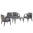 thumbnail image 5 of Jopath 4 Pieces Outdoor Seating Set,Patio Furniture Set with Loveseat Tea Table,Durable and Comfortable for Patios, Lawns and Poolsides Gray, 5 of 8