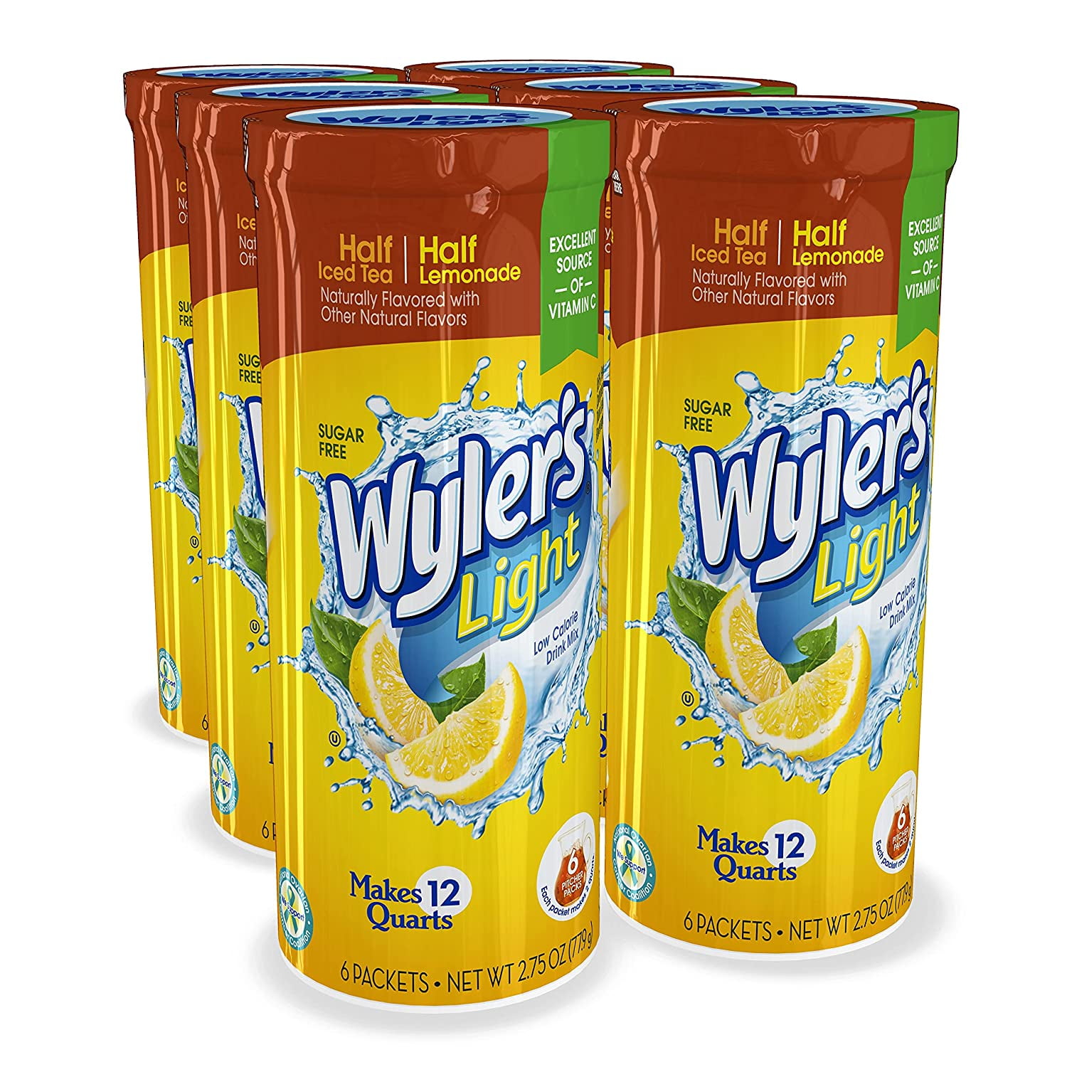 Wyler's Light Canister Drink Mix Half Iced Tea Half Lemonade Water
