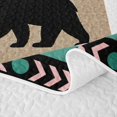 thumbnail image 5 of Manfei Classic Wildlife Pattern Quilt Full,Vintage Pine Grid Full Bedspread Sets,Red Green,3pcs, 5 of 7