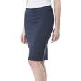 thumbnail image 5 of Fishers Finery Women's Ecofabric Ponte Pull On Stretch Above Knee Classic Pencil Skirt - Mid Rise Bodycon with Elastic Waist (Navy, XS), 5 of 5
