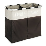 Whitmor Easycare® Fabric Two Compartment Laundry Hamper, Espresso - for Adult Use