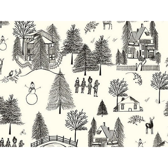 1 Pack, Wintertown Wrapping Paper 24" x 833', Full Ream Roll for Party, Holiday & Events, Made in USA