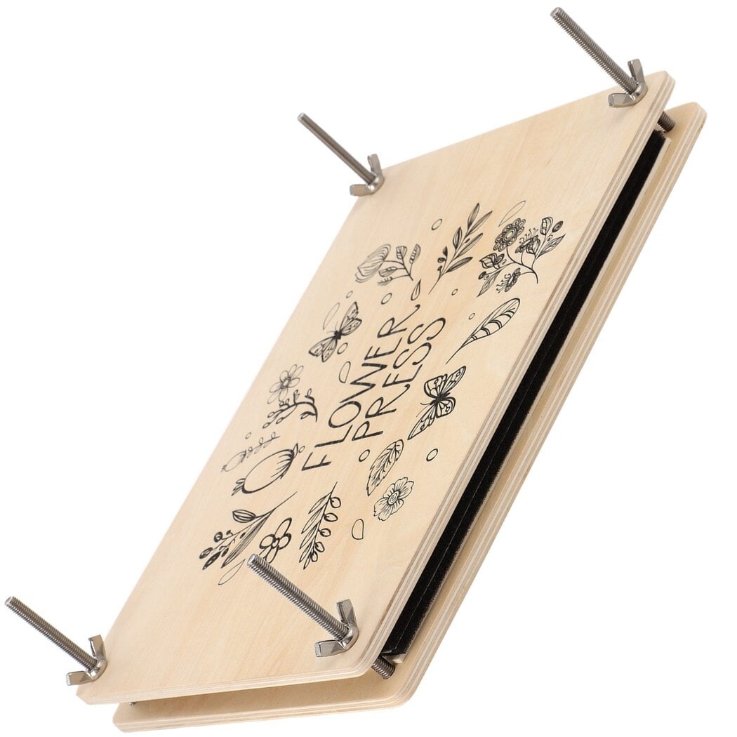 Flower Press Kit, Floral Preservation Supplies, Creative Flower Art Tools, 11.6" x 8.1" Wood Plate, Durable Construction, for Flower Leaf Plant