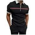 thumbnail image 1 of BOBOGOJP Polo pour Hommes Performance à Manches Courtes (Noir,TTG), 1 of 5