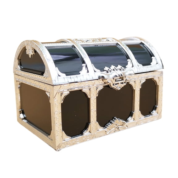 Transparent Plastic Pirate Treasure Box Crystal Gem Candy Box Storage Organizer Chest Box Treasure Jewelry Box