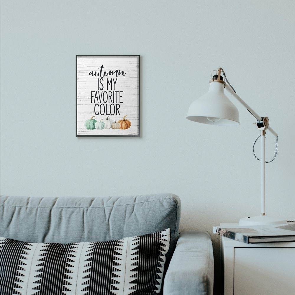 Stupell Industries Autumn Color Fall Seasonal Word DesignFramed Wall Art By Artist Lettered and Lined