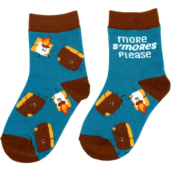Pavilion Gift Company - S'mores - S/M Youth Cotton Blend Crew Socks