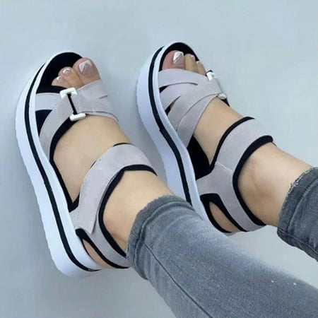 

Sandals On Clearance Summer Sandals Women Ladies Fashion Slope Heel Sandals Comfortable Round Toe Causal Sandals Shoes Womens Sandals